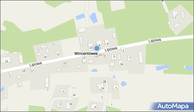 Wincentówek, Lipowa, 11, mapa Wincentówek