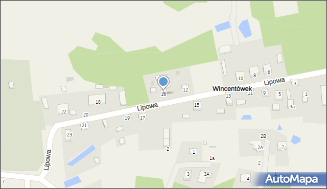 Wincentówek, Lipowa, 16, mapa Wincentówek