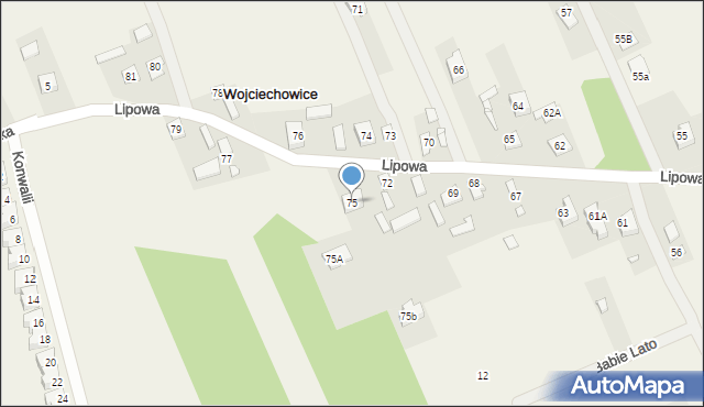 Wojciechowice, Lipowa, 75, mapa Wojciechowice