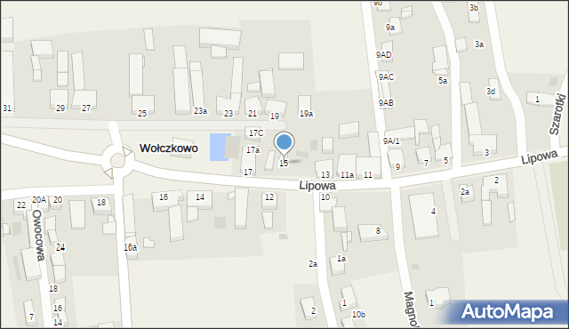 Wołczkowo, Lipowa, 15, mapa Wołczkowo