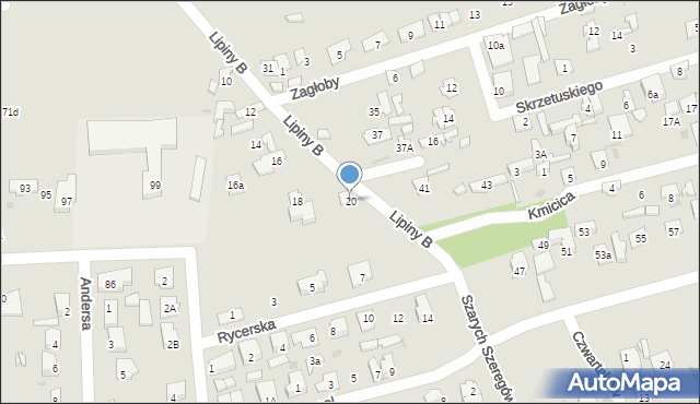 Wołomin, Lipiny B, 20, mapa Wołomin