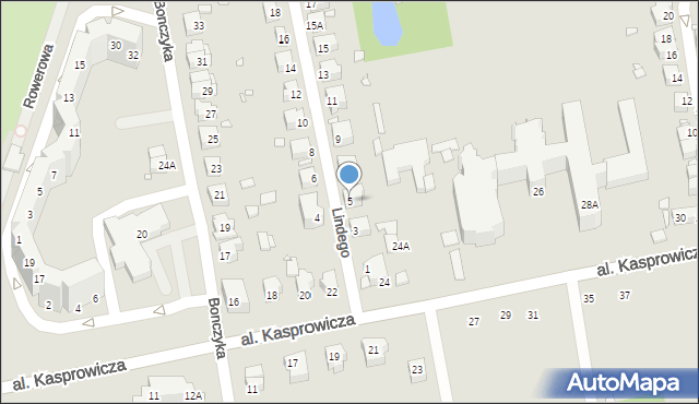 Wrocław, Lindego Samuela Bogumiła, 5, mapa Wrocławia