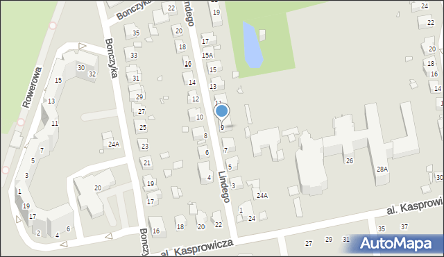 Wrocław, Lindego Samuela Bogumiła, 9, mapa Wrocławia