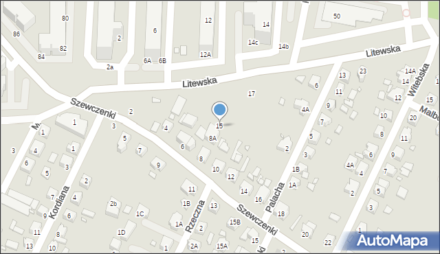 Wrocław, Litewska, 15, mapa Wrocławia