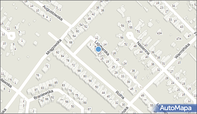 Wrocław, Lidzbarska, 13A, mapa Wrocławia