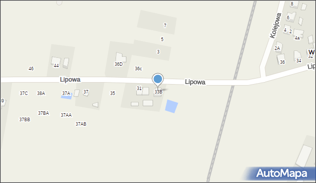 Wudzyn, Lipowa, 33B, mapa Wudzyn