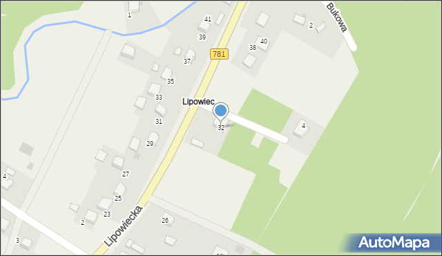 Wygiełzów, Lipowiecka, 32, mapa Wygiełzów