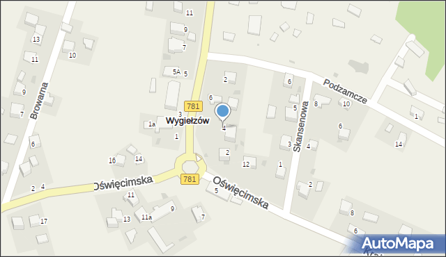 Wygiełzów, Lipowiecka, 4, mapa Wygiełzów