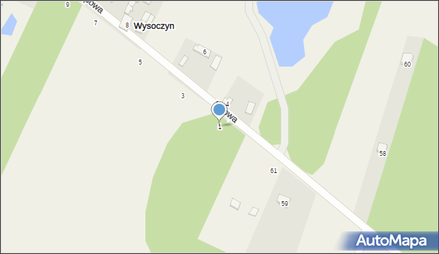 Wysoczyn, Lipowa, 1, mapa Wysoczyn