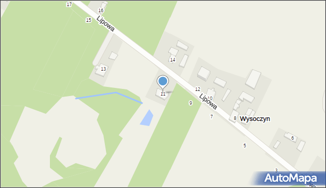 Wysoczyn, Lipowa, 11, mapa Wysoczyn