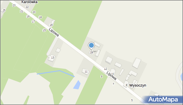 Wysoczyn, Lipowa, 14, mapa Wysoczyn