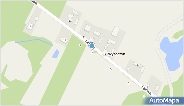 Wysoczyn, Lipowa, 7, mapa Wysoczyn