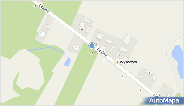 Wysoczyn, Lipowa, 9, mapa Wysoczyn