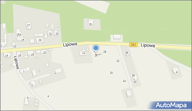 Zabór, Lipowa, 26, mapa Zabór