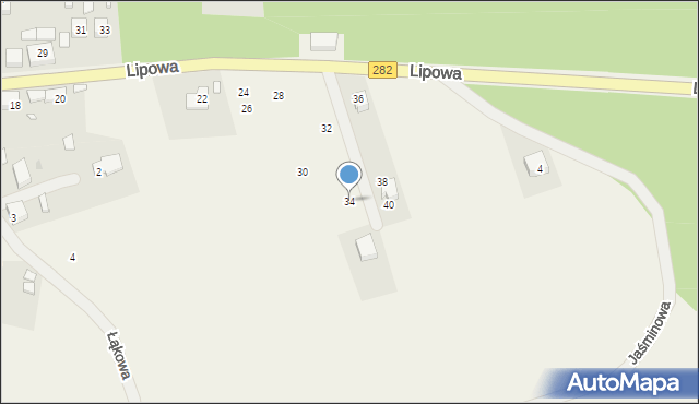 Zabór, Lipowa, 34, mapa Zabór