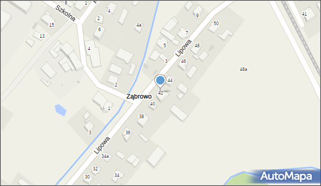 Ząbrowo, Lipowa, 42, mapa Ząbrowo