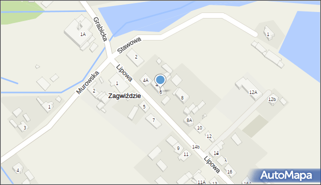 Zagwiździe, Lipowa, 6, mapa Zagwiździe