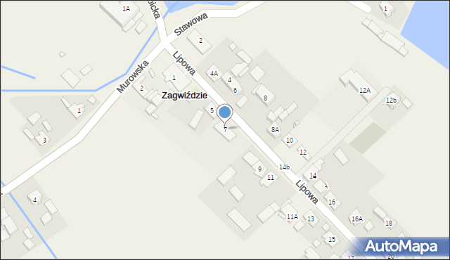 Zagwiździe, Lipowa, 7, mapa Zagwiździe