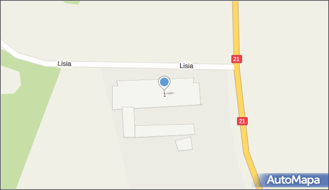 Zajączkowo, Lisia, 1, mapa Zajączkowo