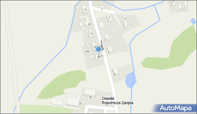 Zaręba, Lipowa, 18, mapa Zaręba