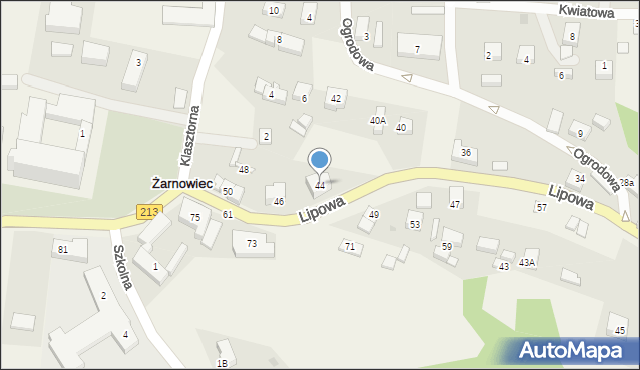 Żarnowiec, Lipowa, 44, mapa Żarnowiec