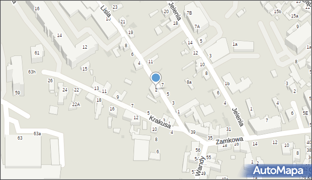 Zielona Góra, Lisia, 2, mapa Zielona Góra