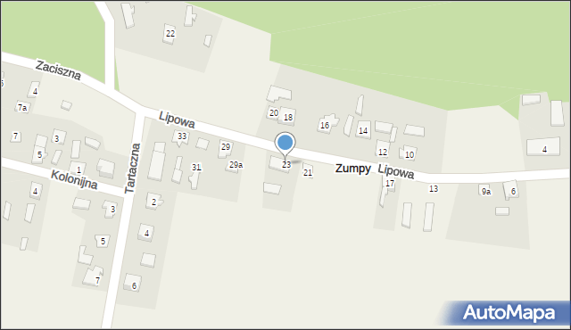 Zumpy, Lipowa, 23, mapa Zumpy