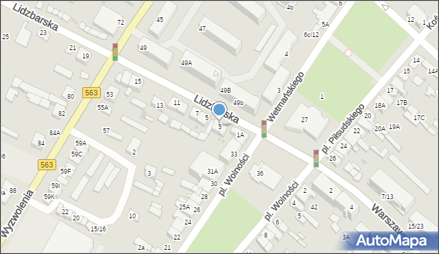 Żuromin, Lidzbarska, 3, mapa Żuromin