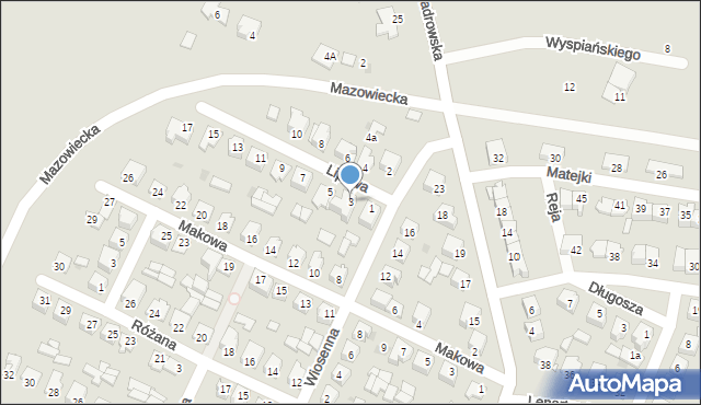 Żuromin, Lipowa, 3, mapa Żuromin