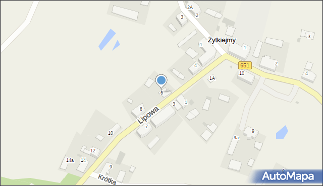 Żytkiejmy, Lipowa, 6, mapa Żytkiejmy