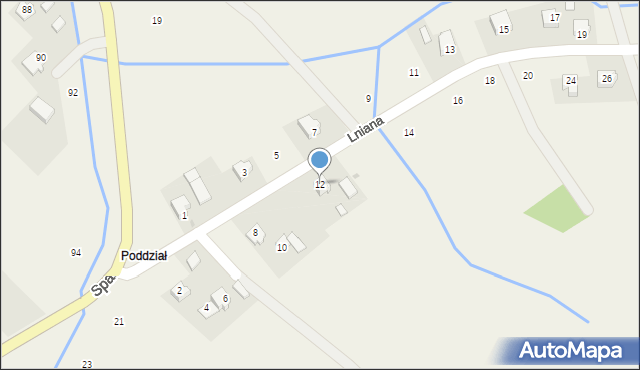 Czaszyn, Lniana, 12, mapa Czaszyn