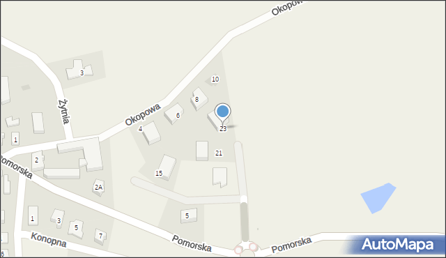 Dębogórze, Lniana, 23, mapa Dębogórze