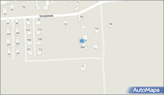 Gliwice, Lniana, 69A, mapa Gliwic