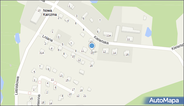 Kamień, Lniana, 13, mapa Kamień