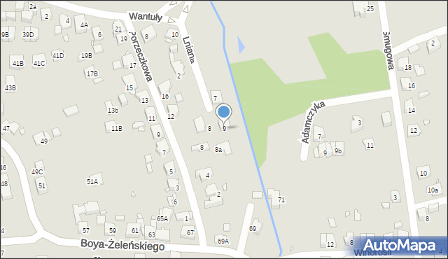 Katowice, Lniana, 9, mapa Katowic