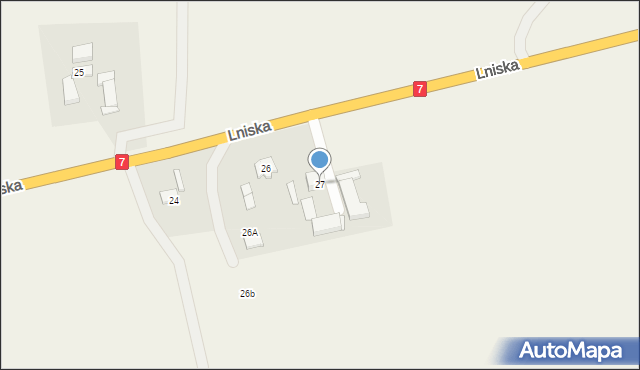 Lniska, Lniska, 27, mapa Lniska