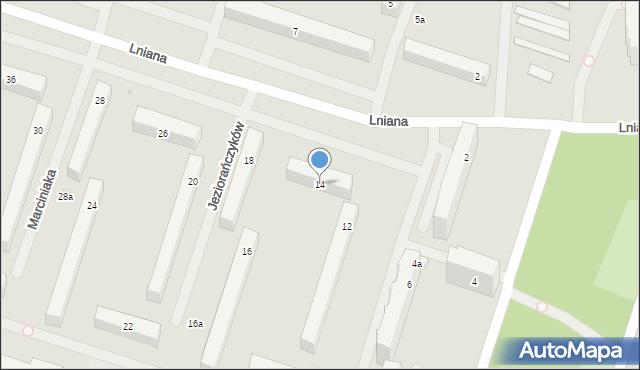 Łódź, Lniana, 14, mapa Łodzi