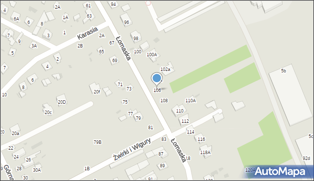 Biała Podlaska, Łomaska, 106, mapa Białej Podlaskiej