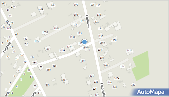 Biała Podlaska, Łomaska, 117, mapa Białej Podlaskiej