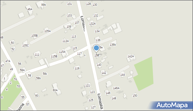 Biała Podlaska, Łomaska, 138, mapa Białej Podlaskiej