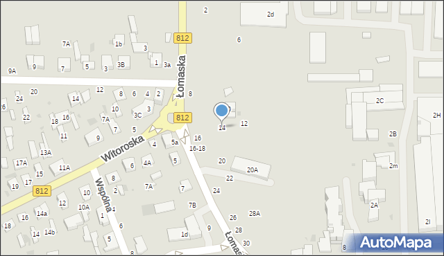 Biała Podlaska, Łomaska, 14, mapa Białej Podlaskiej