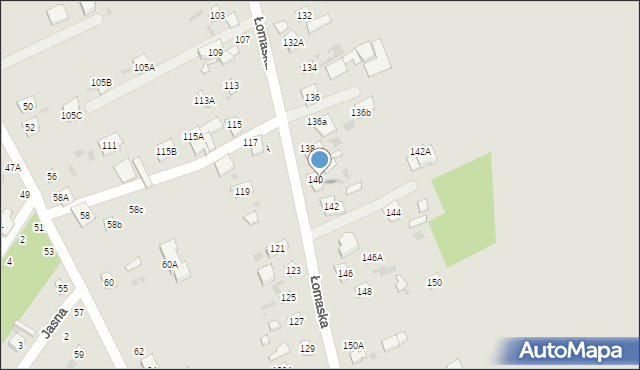 Biała Podlaska, Łomaska, 140A, mapa Białej Podlaskiej