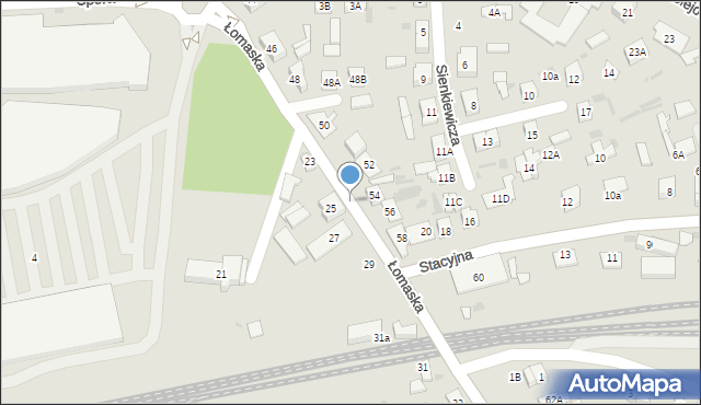 Biała Podlaska, Łomaska, 25h, mapa Białej Podlaskiej
