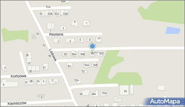 Białystok, Lodowa, 56C, mapa Białegostoku