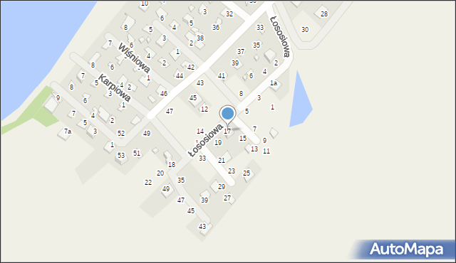 Borówno, Łososiowa, 17, mapa Borówno