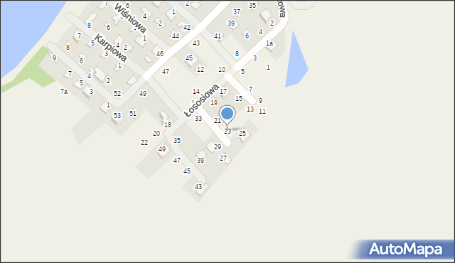 Borówno, Łososiowa, 23, mapa Borówno