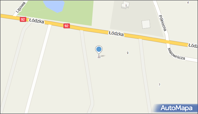 Bramki, Łódzka, 11, mapa Bramki