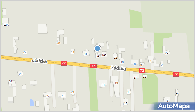 Brzeziny, Łódzka, 14, mapa Brzeziny