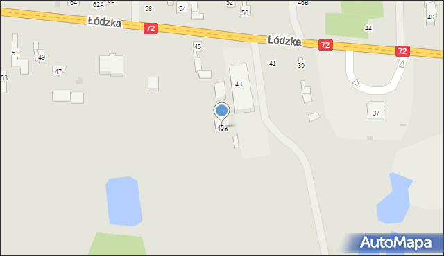 Brzeziny, Łódzka, 45a, mapa Brzeziny