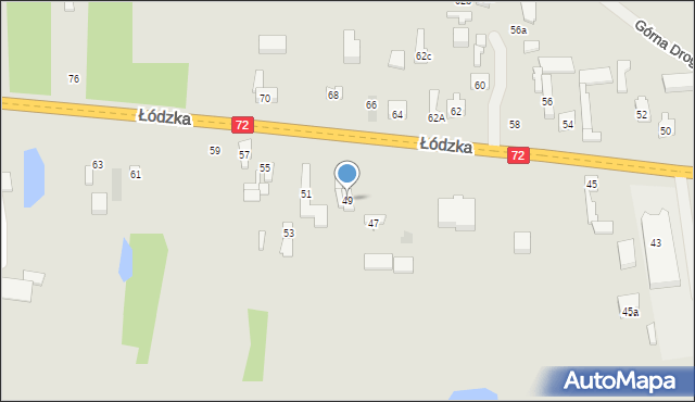 Brzeziny, Łódzka, 51a, mapa Brzeziny